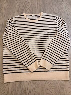 KULE The Men’s Chase Cashmere Navy & Cream Sweater Size XL